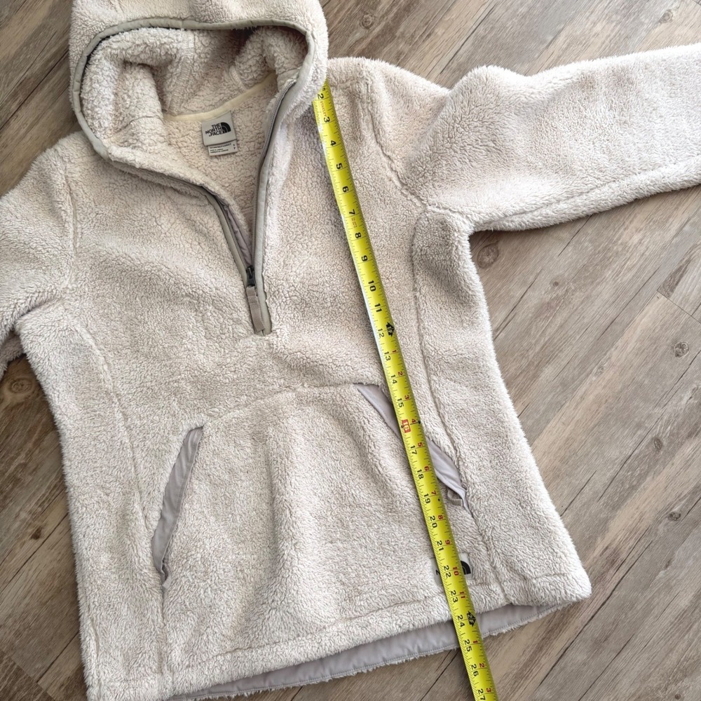 The North Face Womens Campshire Sherpa Fleece Quarter Zip Hoodie White Small P - Picture 7 of 9